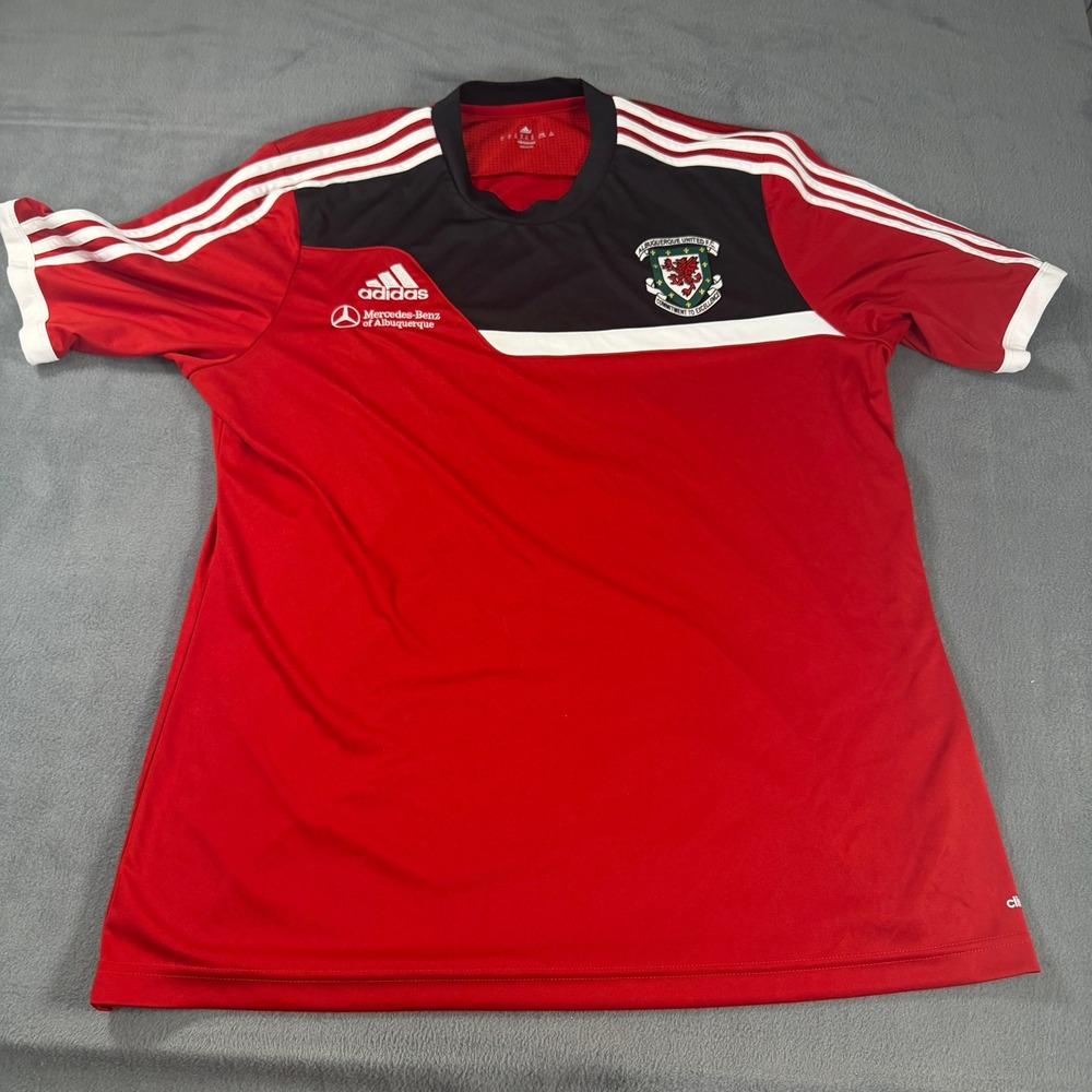Adidas Albuquerque United FC Soccer Jersey Red Black Mens XL Vintage Climacool